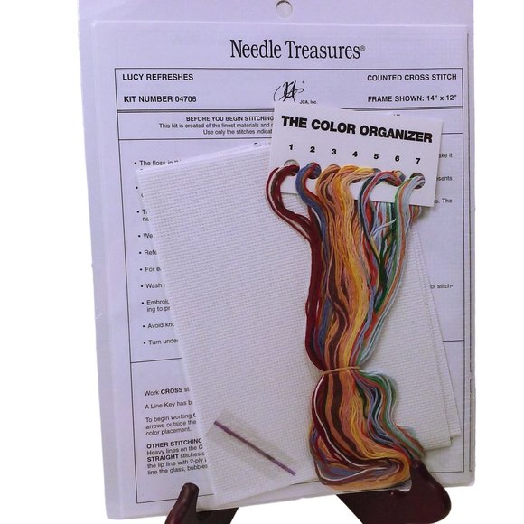 Needle Treasures Cross Stitch Kit 04706 'Lucy Refreshes' Comic Bathtub NIP NOS - Picture 6 of 6